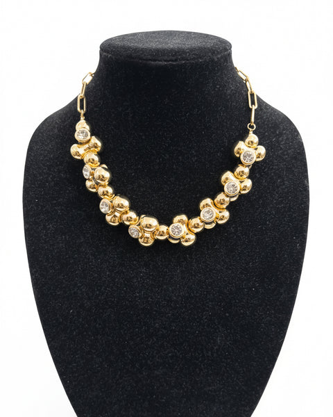 Bubbles & Bling Necklace - Gold