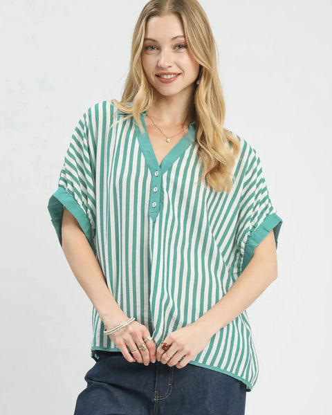 MINT TO BE  STRIPED TOP - MINT - Salty Lime Boutique