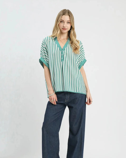 MINT TO BE  STRIPED TOP - MINT - Salty Lime Boutique