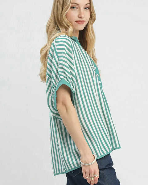 MINT TO BE  STRIPED TOP - MINT - Salty Lime Boutique