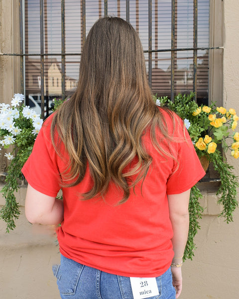 Sequin Americana Bow Graphic Tee - Red - Reg/Curvy