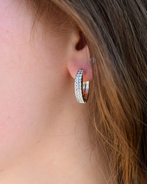 Crystal Hoop Earring - 2 Colors - Salty Lime Boutique