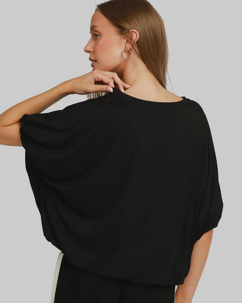 Head In The Clouds Knit Top by Umgee - Black