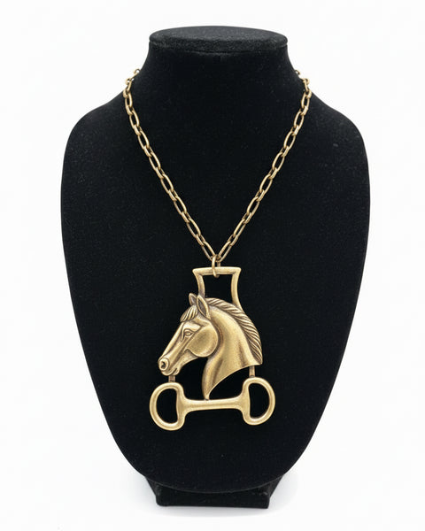 STALLION & HORSEBIT CHAIN NECKLACE - 2 COLORS - Salty Lime Boutique