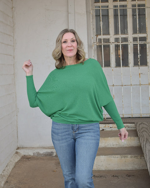 ELLA TOP  - KELLY GREEN - Salty Lime Boutique