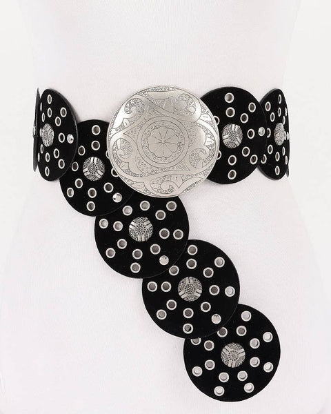 FAUX LEATHER WESTERN DROP BELT - 2 COLORS