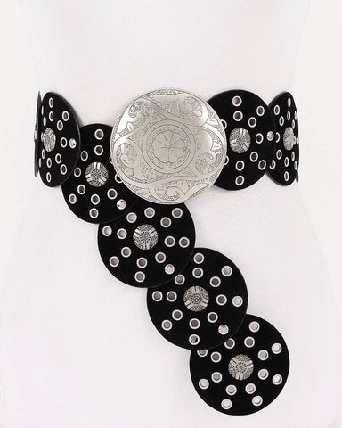 FAUX LEATHER WESTERN DROP BELT - 2 COLORS