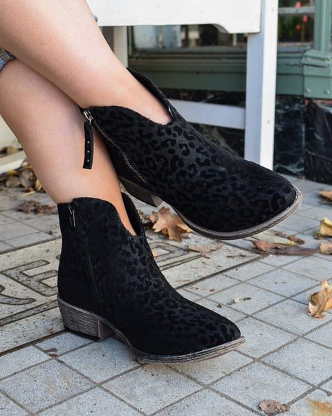 CHARMING BOOTIES BY VERY G - BLACK LEOPARD