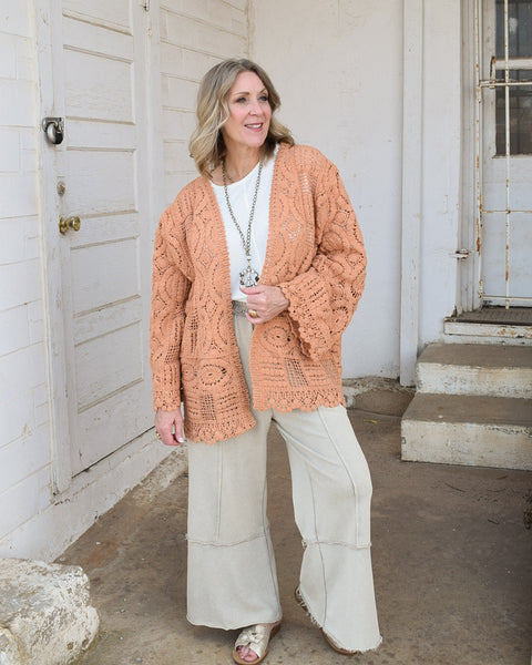 CHAI VIBES CROTCHED OPEN CARDIGAN BY POL - GINGER