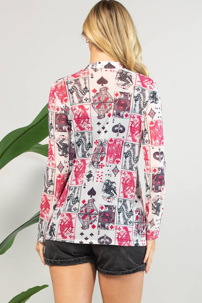 ELLEN PLAYING CARDS MESH TOP - REG/CURVY