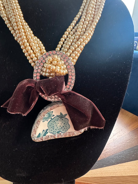 VINTAGE PEARL CHARM NECKLACE - BY A RARE BIRD