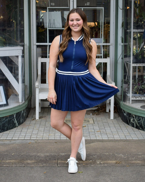 SPORTY GIRL DRESS - NAVY