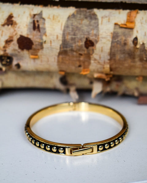 CONNECT THE DOTS HINGED BANGLE BRACELET - 2 COLORS