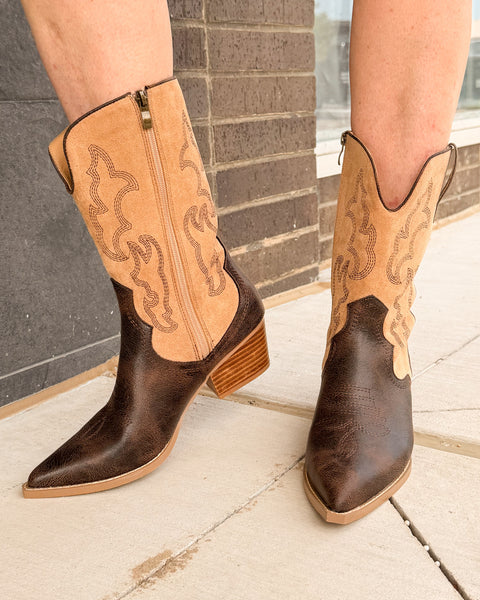 Somebody's Problem Boots by Corkys - Espresso Sand - Salty Lime Boutique