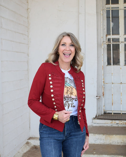 MILITARY JACKET BY JUNK GYPSY - RED