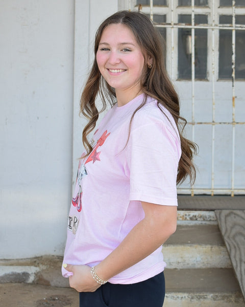 COOL GIRL MULTI MEDIA GRAPHIC TEE- PINK - REG/CURVY - Salty Lime Boutique