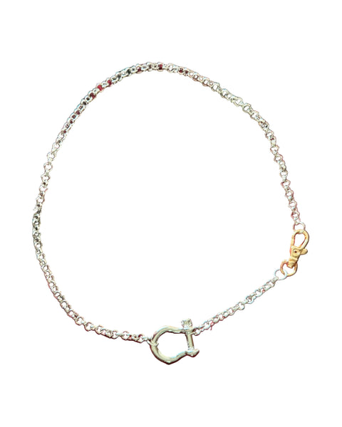 HORSEBIT With Side Cargo Clasp NECKLACE - Two-Tone - Salty Lime Boutique