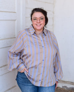 DONNA TOP BY EASEL - MUSHROOM