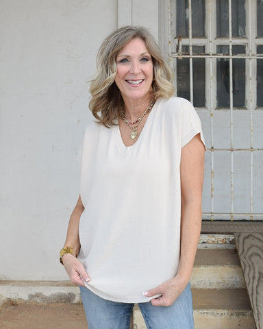 EVERYDAY CASUAL TOP - OATMEAL