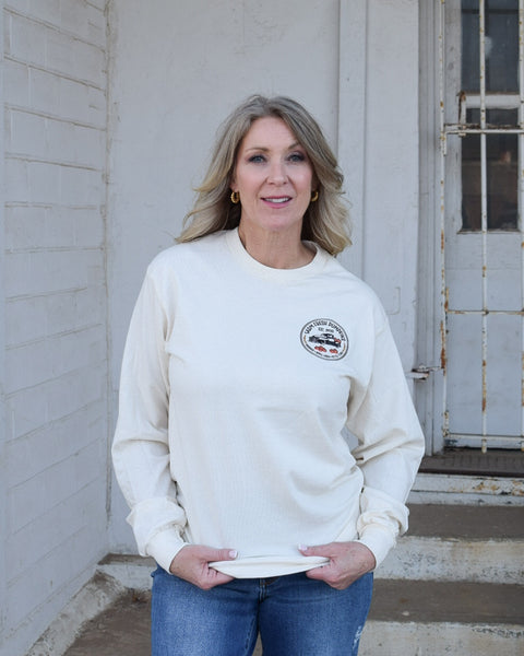 FARM FRESH PUMPKINS LONG SLEEVE GRAPHIC TEE - OATMEAL