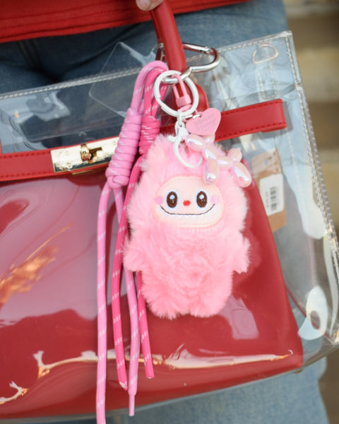 FUZZY MONSTER KEYCHAIN/PURSE CHARM - 4 COLORS