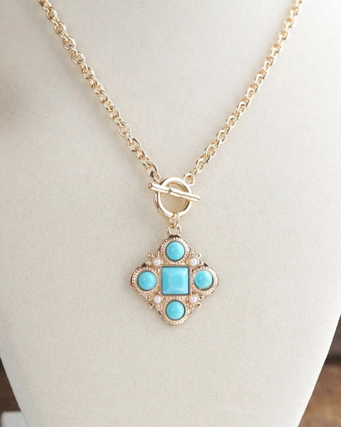 Verdant Relic – Ornate Pendant NECKLACE- GOLD - Salty Lime Boutique