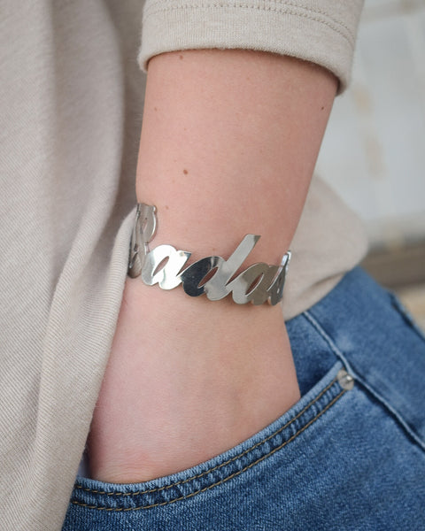 BADA** SCRIPT METAL CUFF BRACELET - 2 COLORS
