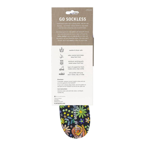 Flat Socks Insoles - Floral Embroidery
