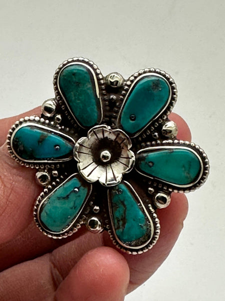 Authentic Tibetan Turquoise Adjustable Ring