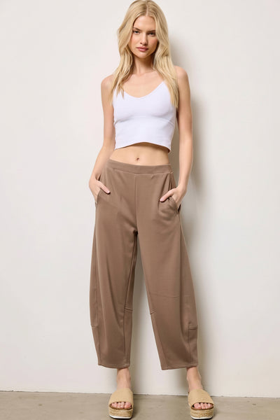 Scuba Barrel Pants - Dark Taupe - Salty Lime Boutique