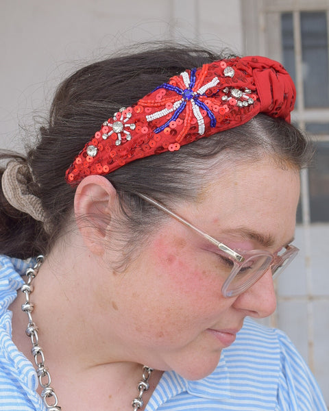 FIREWORKS HEADBAND - RED - Salty Lime Boutique