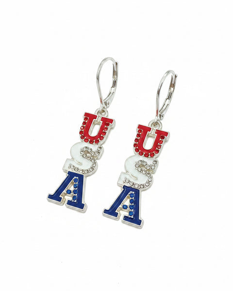 USA Dangle Earring - Silver