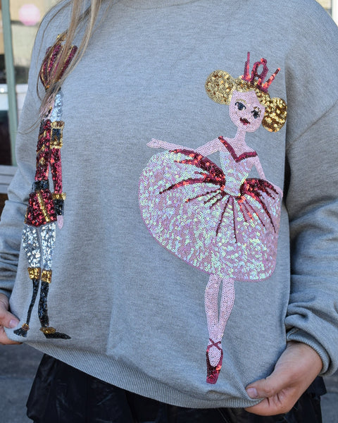 NUTCRACKER AND BALLERINA SEQUINS SWEATER