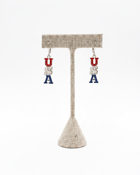 USA Dangle Earring - Silver