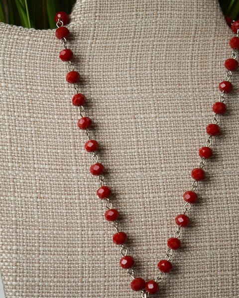 EIGHT BALL NECKLACE - RED