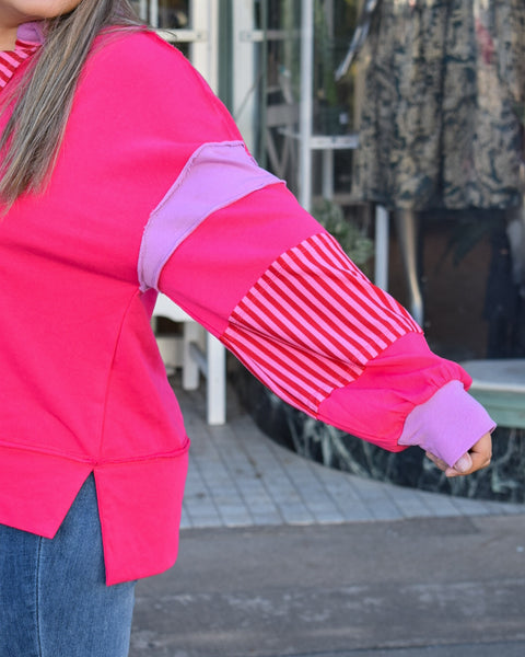 IT’S A GOOD DAY SWEATSHIRT - FUCHSIA