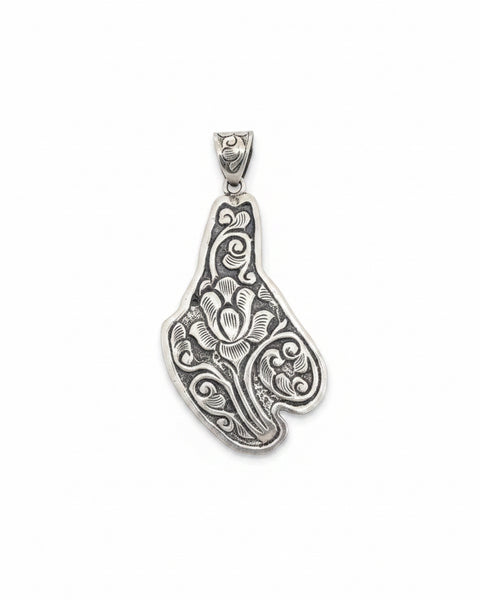 Donkey Hand Carved Bone Pendant - Silver - Salty Lime Boutique