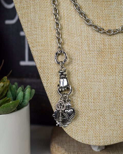 VINTAGE SAINTS CHARMS ADJUSTABLE NECKLACE