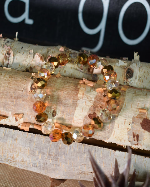 TOPAZ GLASS BEADED STRETCHY BRACELET - Salty Lime Boutique