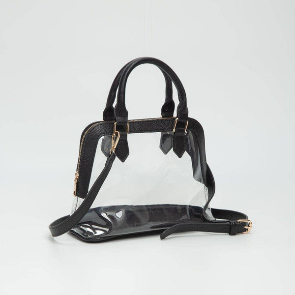 Analise Clear Satchel/Crossbody Bag -  Black - Salty Lime Boutique