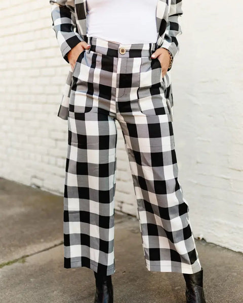 Check Please Gingham Pants - Black - Salty Lime Boutique