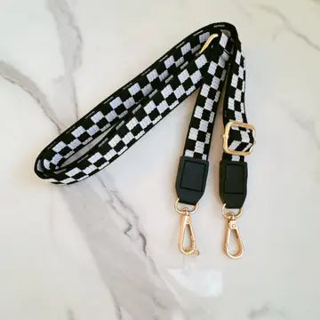 CHEKCERED CROSSBODY PHONE LANYARD/PURSE STRAP - 4 COLORS