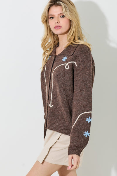 RODEO PLAY CARDIGAN- BROWN