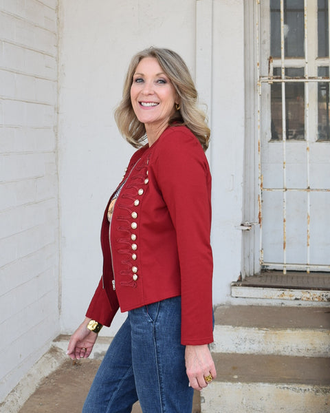 MILITARY JACKET BY JUNK GYPSY - RED