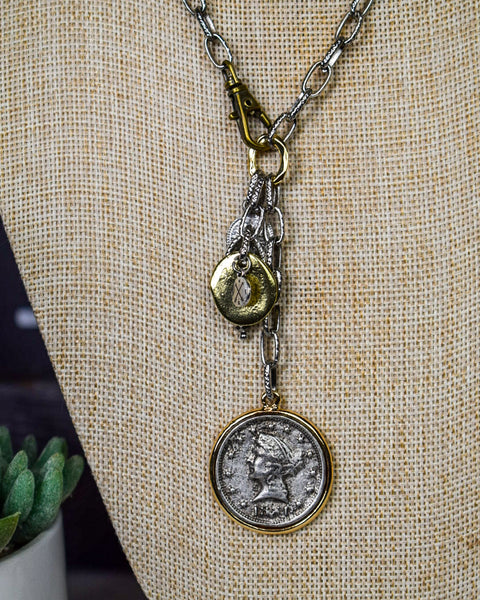 VINTAGE COIN DANGLE NECKLACE