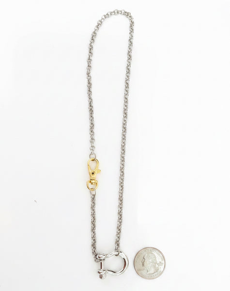HORSEBIT With Side Cargo Clasp NECKLACE - Two-Tone - Salty Lime Boutique