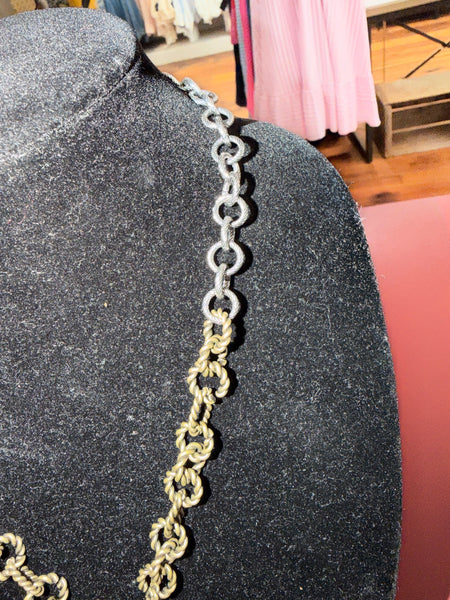 Chunky Coin Necklace - Mixed Metal