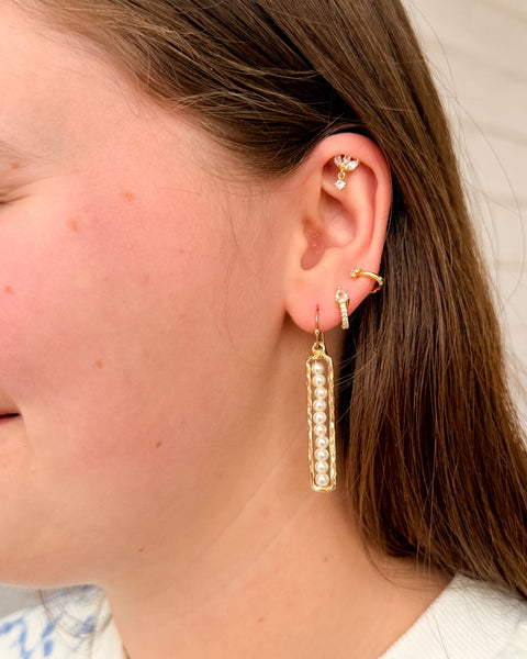 CHANNEL PEARL BEAD EARRINGS - GOLD - Salty Lime Boutique