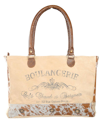 BOULANGERIE TOTE WITH COWHIDE TRIM