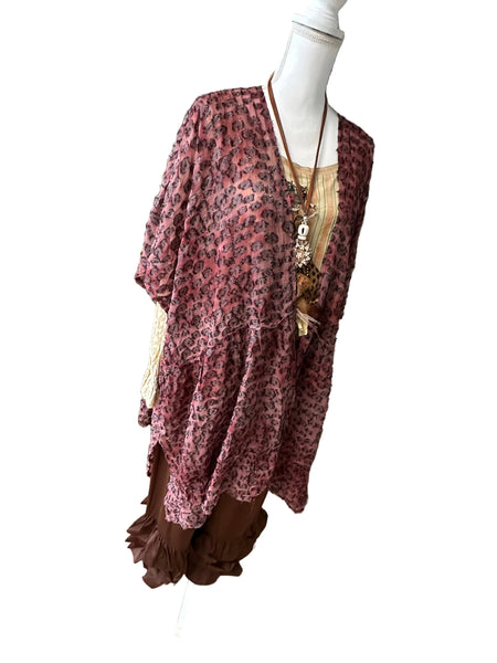 DISTRESSED LEOPARD & LACE KIMONO - BY A RARE BIRD